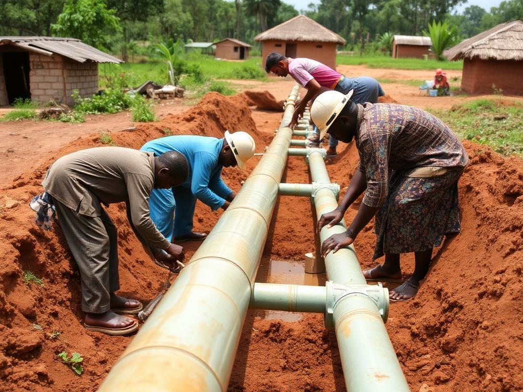 Water pipeline installation